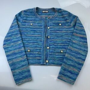 Kuose Blue/Cream Sweater Jacket N247-26